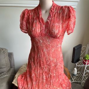 Red Floral Flower signature dress by Robbie bee~Size 14